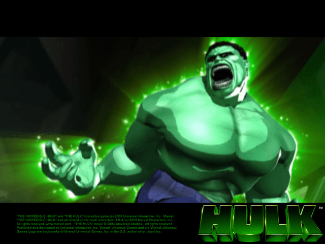 Hulk title screen for Xbox